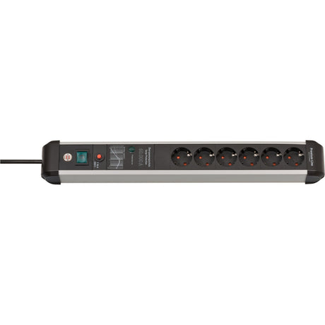 Brennerstuhl premium-protect-line, 6-vejs strømskinne med overspændingsbeskyttelse (3m kabel, med afbryder, fremstillet i Tyskland)