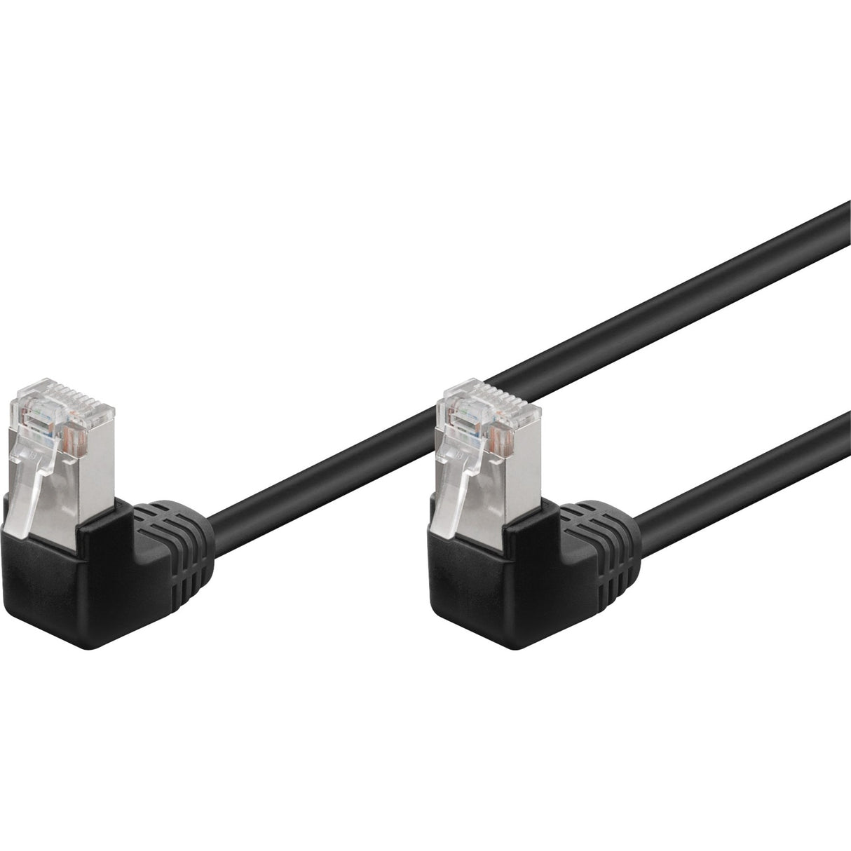Goobay patch kabel cat 5e 2x90° f utp 3m (sort)