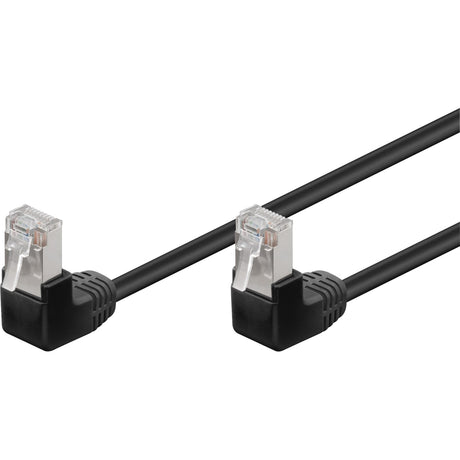Goobay patch kabel cat 5e 2x90° f utp 3m (sort)
