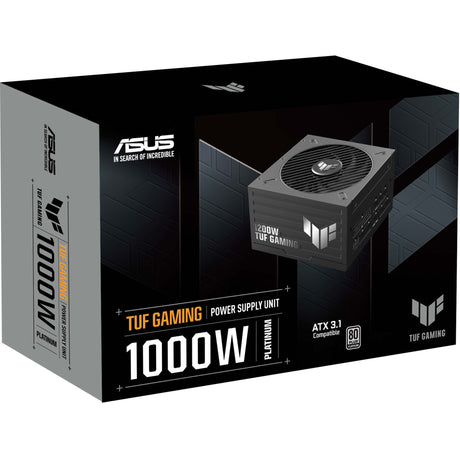 Asus tuf gaming platinum modulaire 1000 watt voeding (zwart, 1x 12v-2x6, 3x pcie)