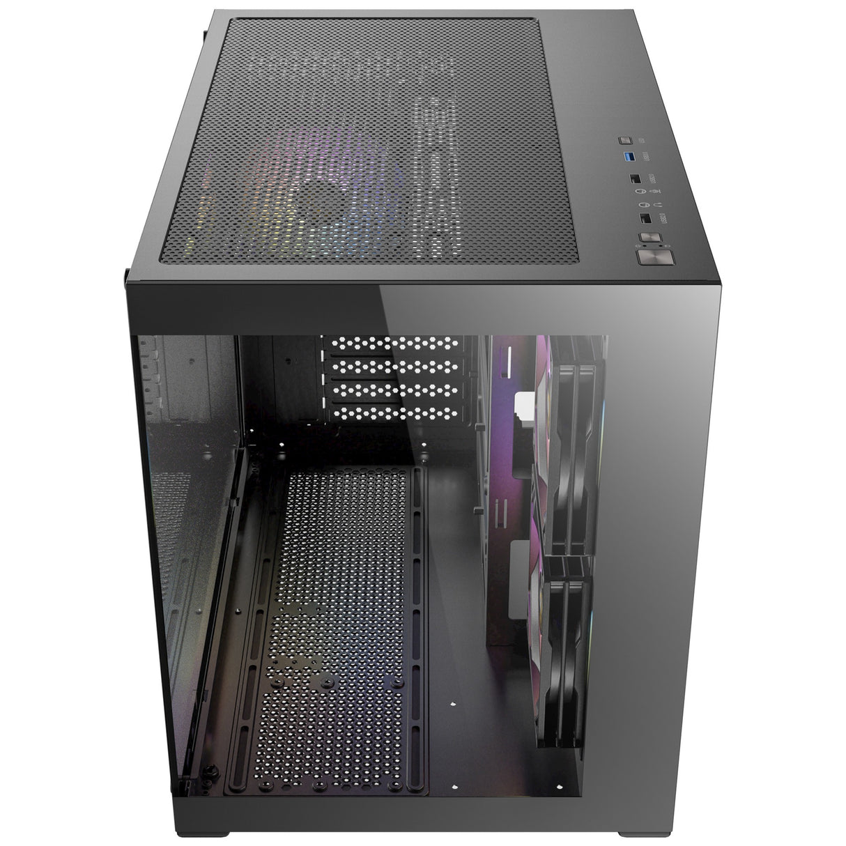 Antec cx600m argb mini tårnhus (sort | 3x usb-a | hærdet glas)