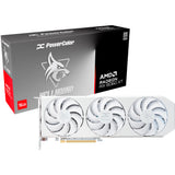 Powercolor Radeon RX 9060 XT Hellhound Spectral White 16G grafikkort (hvidt, RDNA4, GDDR6, 2x Display Port, 1x HDMI 2.1)
