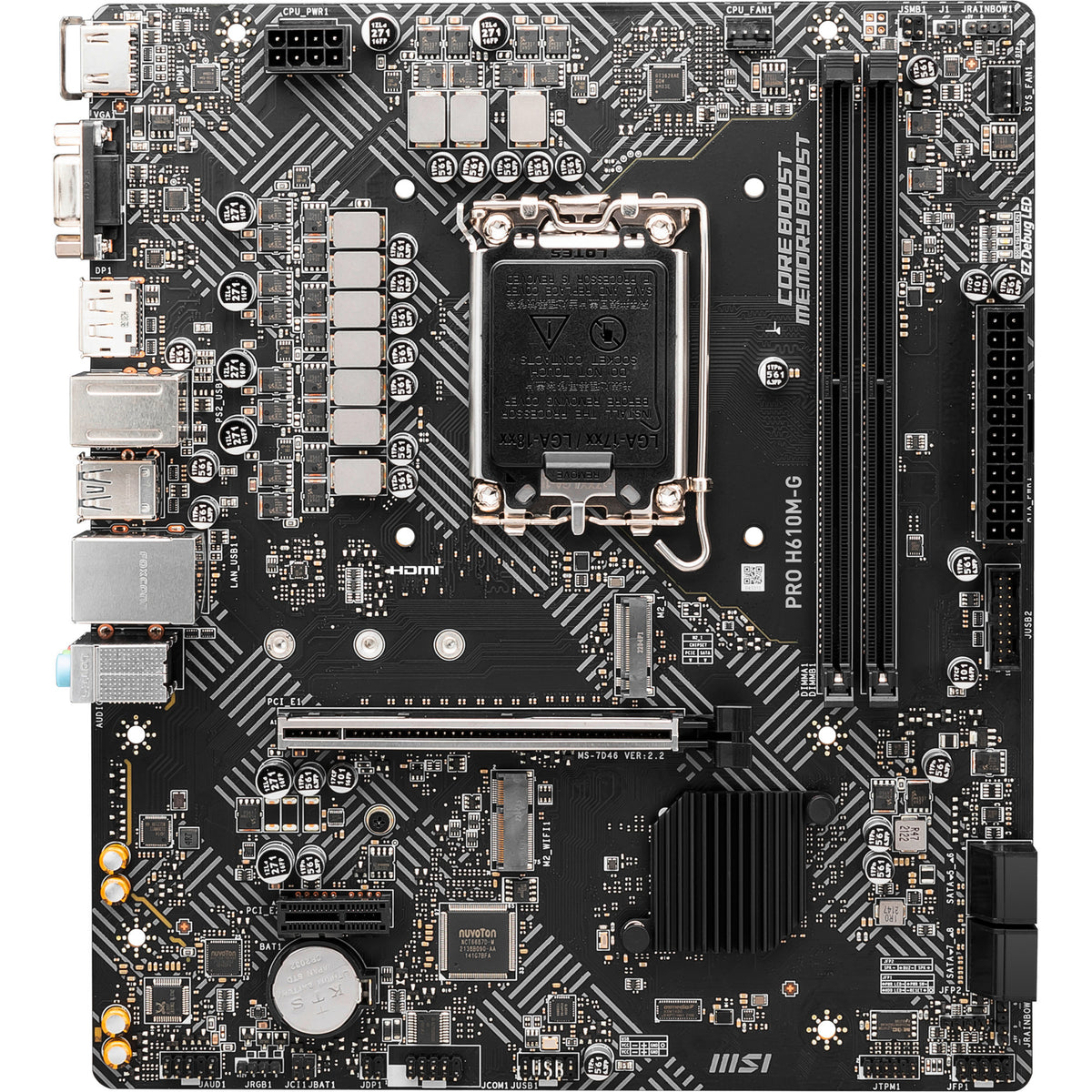 MSI Pro H610M-G Socket 1700 bundkort (GB-LAN, lyd, µATX)