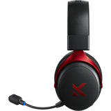 Mchose v9 pro trådløst over-ear gaming headset (sort rød, pc laptop playstation switch smartphone, 2,4 g bluetooth kabelført type-c)