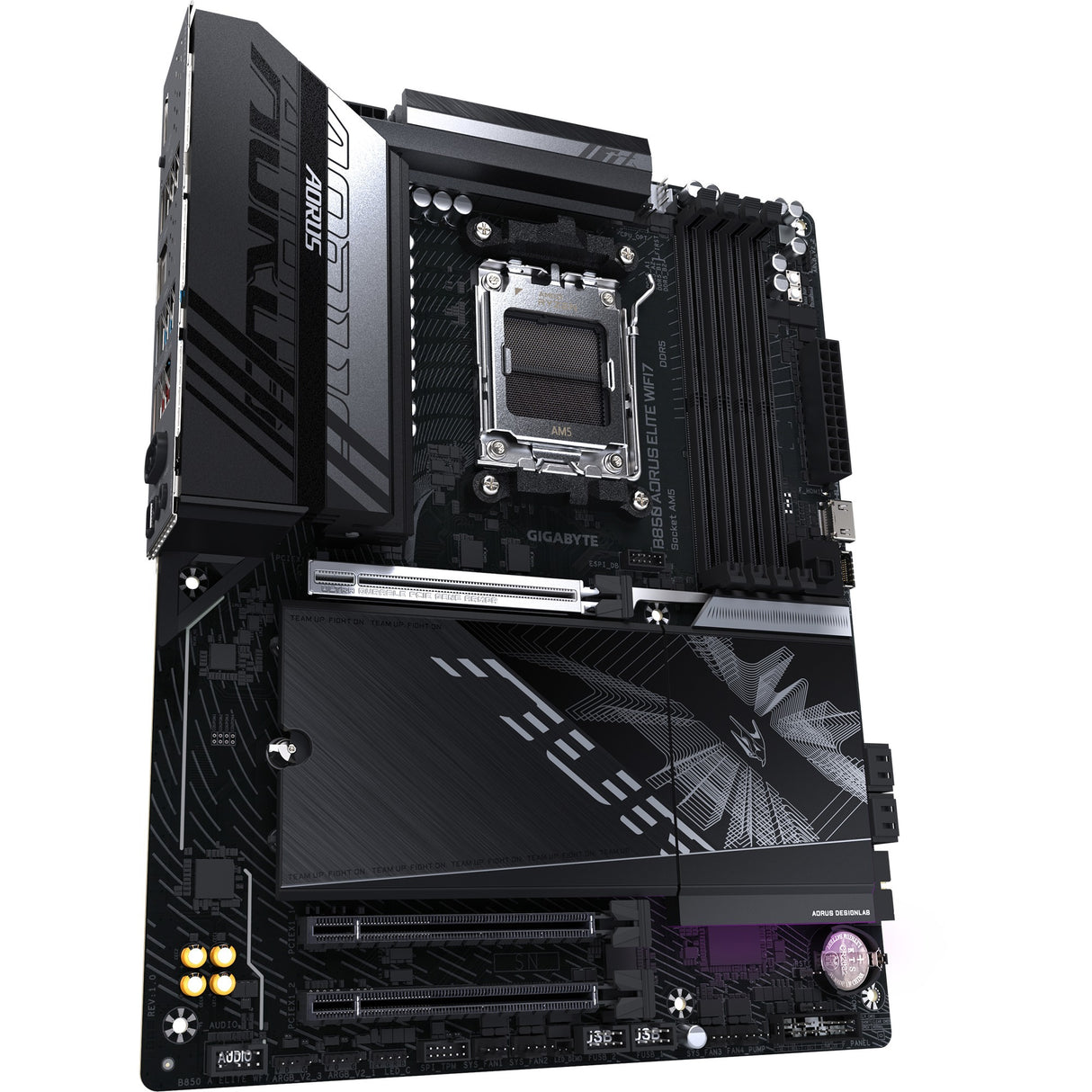 Gigabyte B850 Aorus Elite WiFi7 Socket AM5 bundkort (sort, RAID, 2,5 GB-LAN, WiFi 7, BT, lyd, ATX)