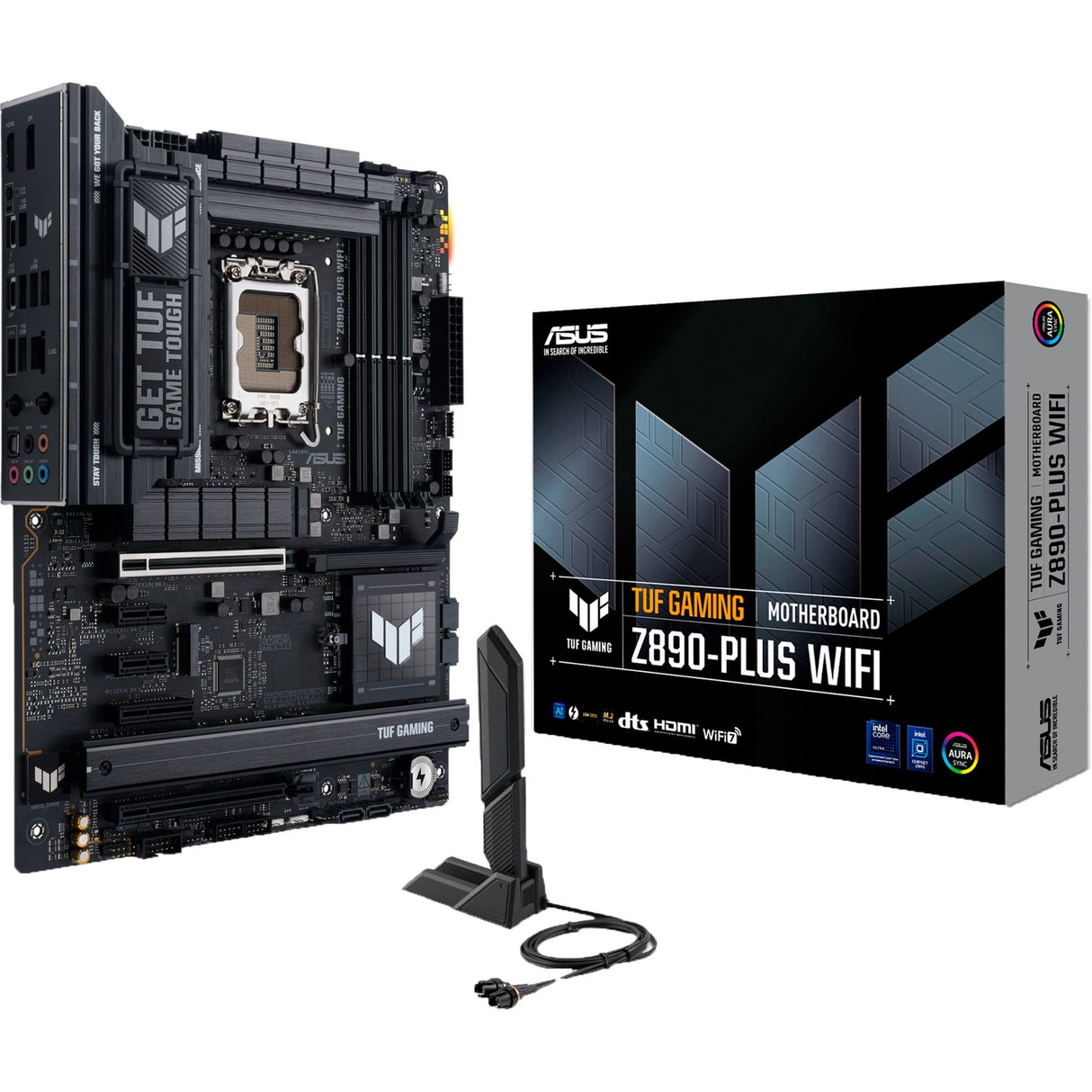 Asus Tuf Gaming Z890-Plus WiFi Socket 1851 bundkort (RAID, 2,5 GB-LAN, WiFi 7, BT, lyd, ATX)