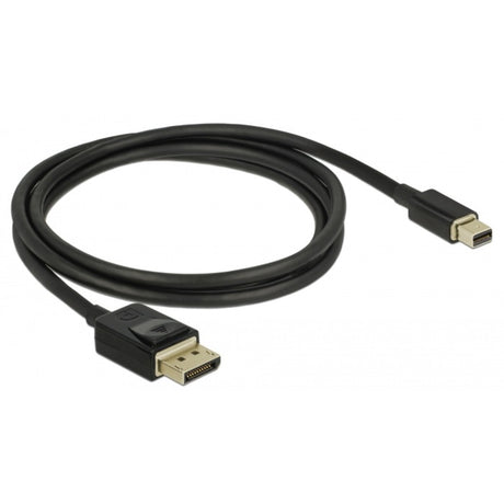 Delock mini displayport > displayport kabel (sort, 1 meter, 8k 60 hz)