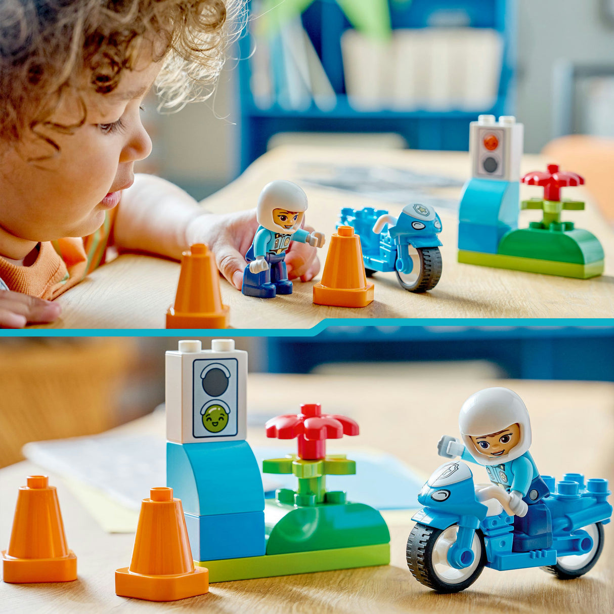 Lego Duplo 10471 blå politi motorcykel