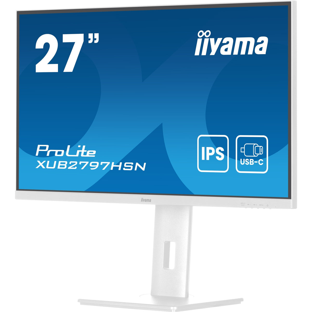 Iiyama prolite xub2797hsn-w2 27 skærm (hvid, HDMI, skærmport, 2x USB-A, 3x USB-C, RJ-45)