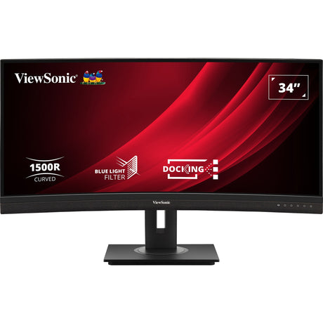 Viewsonic UwQHD Curved Docking Monitor VG3456C 34 Ultrawide (sort (mat), 2x HDMI, 1x Display Port, USB-A, USB-B, USB-C, LAN, Audio)