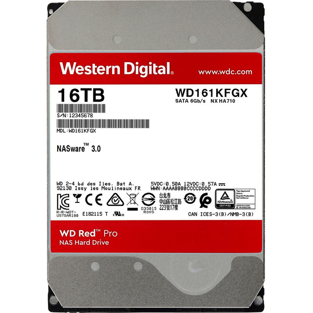 WD Red Pro 16 TB harddisk (161kfgx, SATA 600, 24 7, AF)