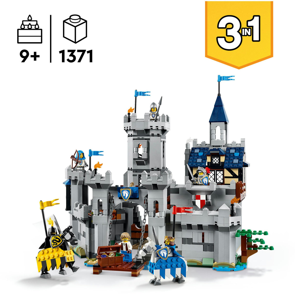 Lego® skaberen 3i1 middelalderborg med riddere til hest - 31168