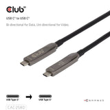 Club 3D fuldfunktions USB-C-kabel, 15m (sort, 8k60hz 10gbps 60w)