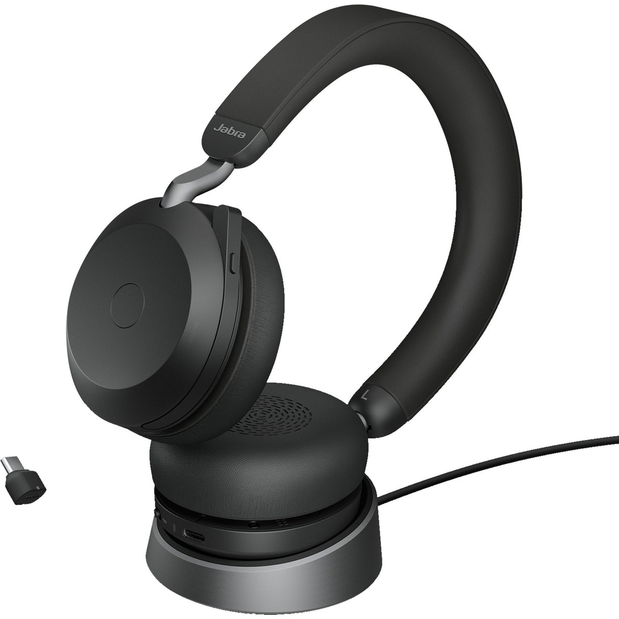 Jabra evolve2 75 on-ear headset (sort, link380c, microsoft teams)