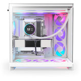 Nzxt h9 flow rgb midi tårnhus (hvid (mat) | 2x usb-a | 1x usb-c | rgb | hærdet glas)