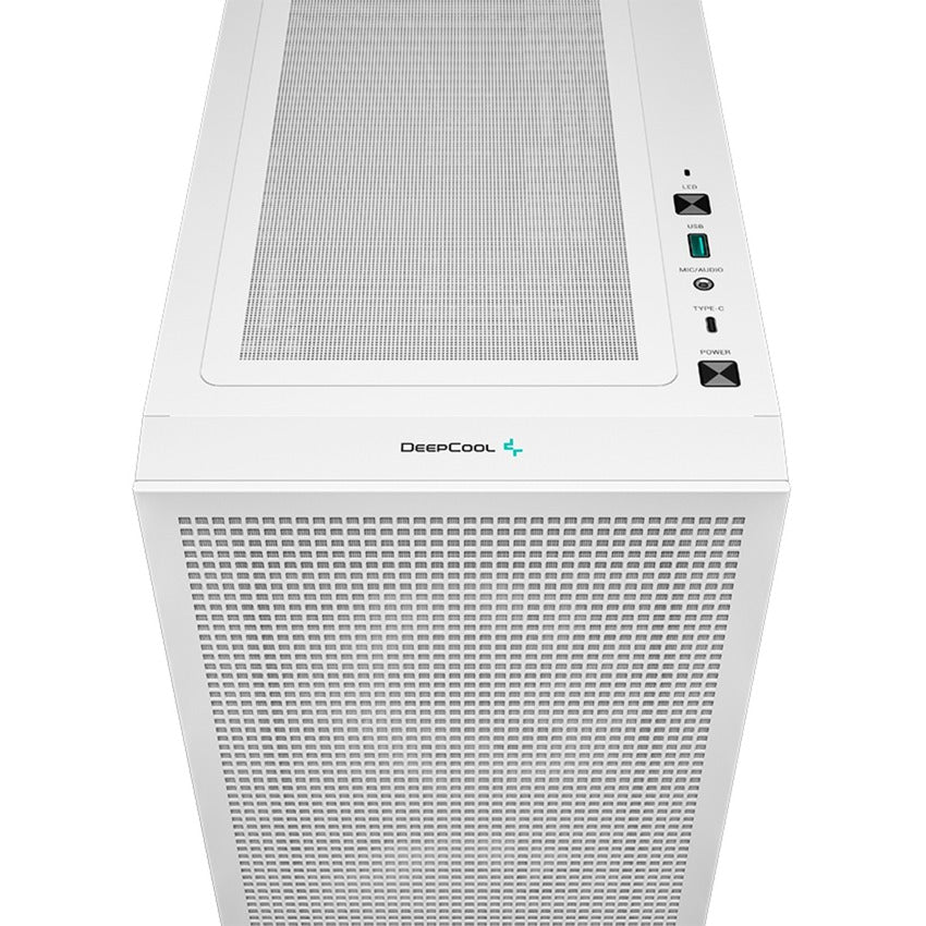 Deepcool ch360 digitalt mini tårnhus (hvid | 1x USB-A | 1x USB-C | RGB | hærdet glas)