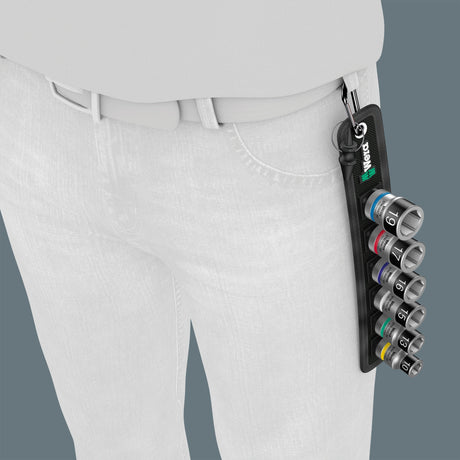 Wera belt c 1 zyklop topnøglesæt, 1 2 topnøgle (sort, 7-delt, med holdefunktion)