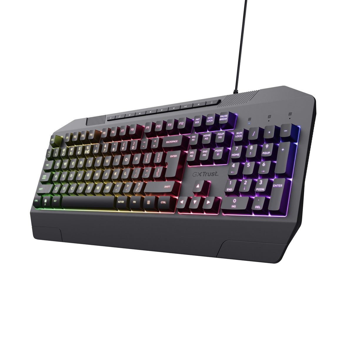 Trust GXT 836 EVOCX RGB gaming tastatur (sort, amerikansk layout (QWERTY), membran, 100 %, RGB)