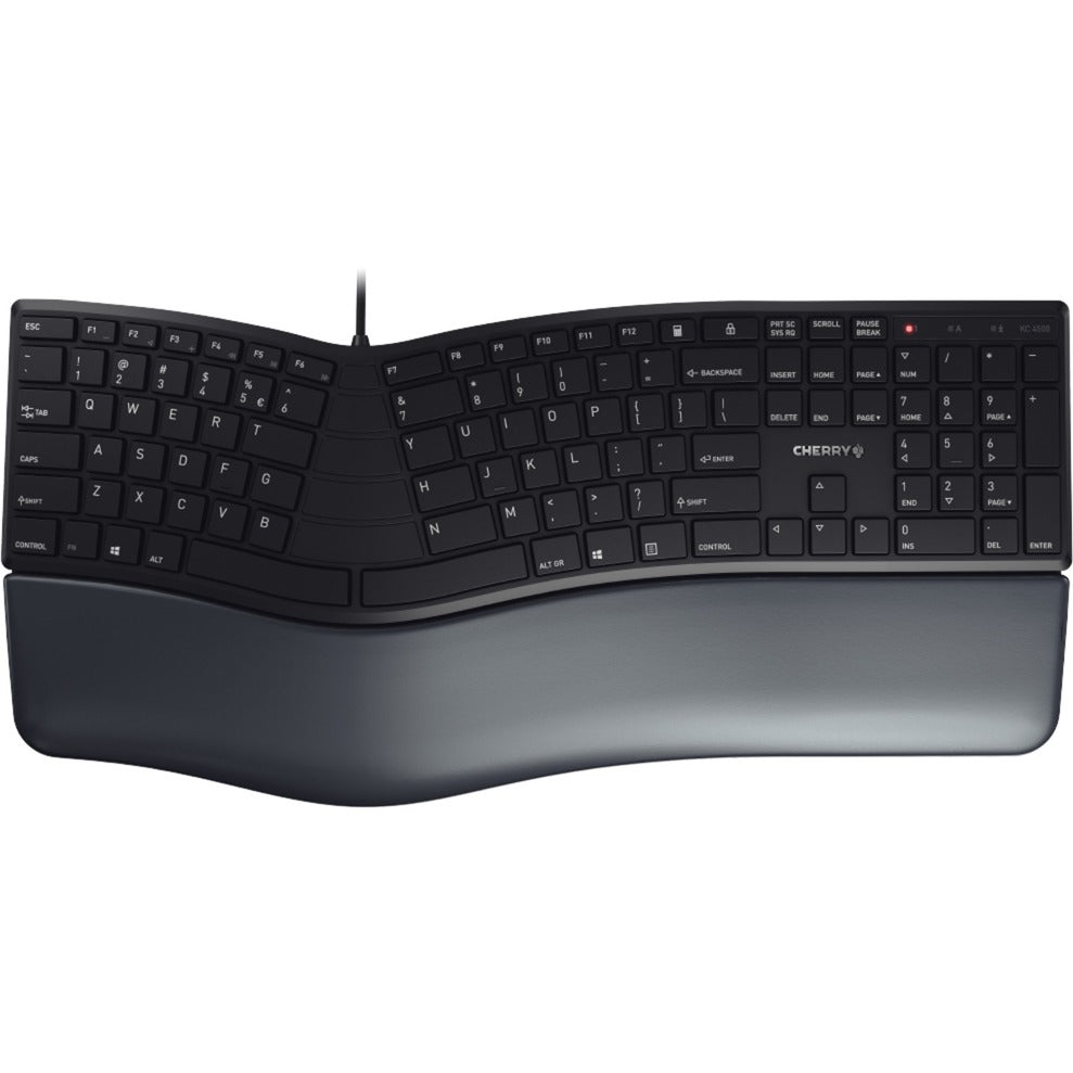 Cherry kc 4500 ergo-tastatur (sort, eu-layout (qwerty), 100%)