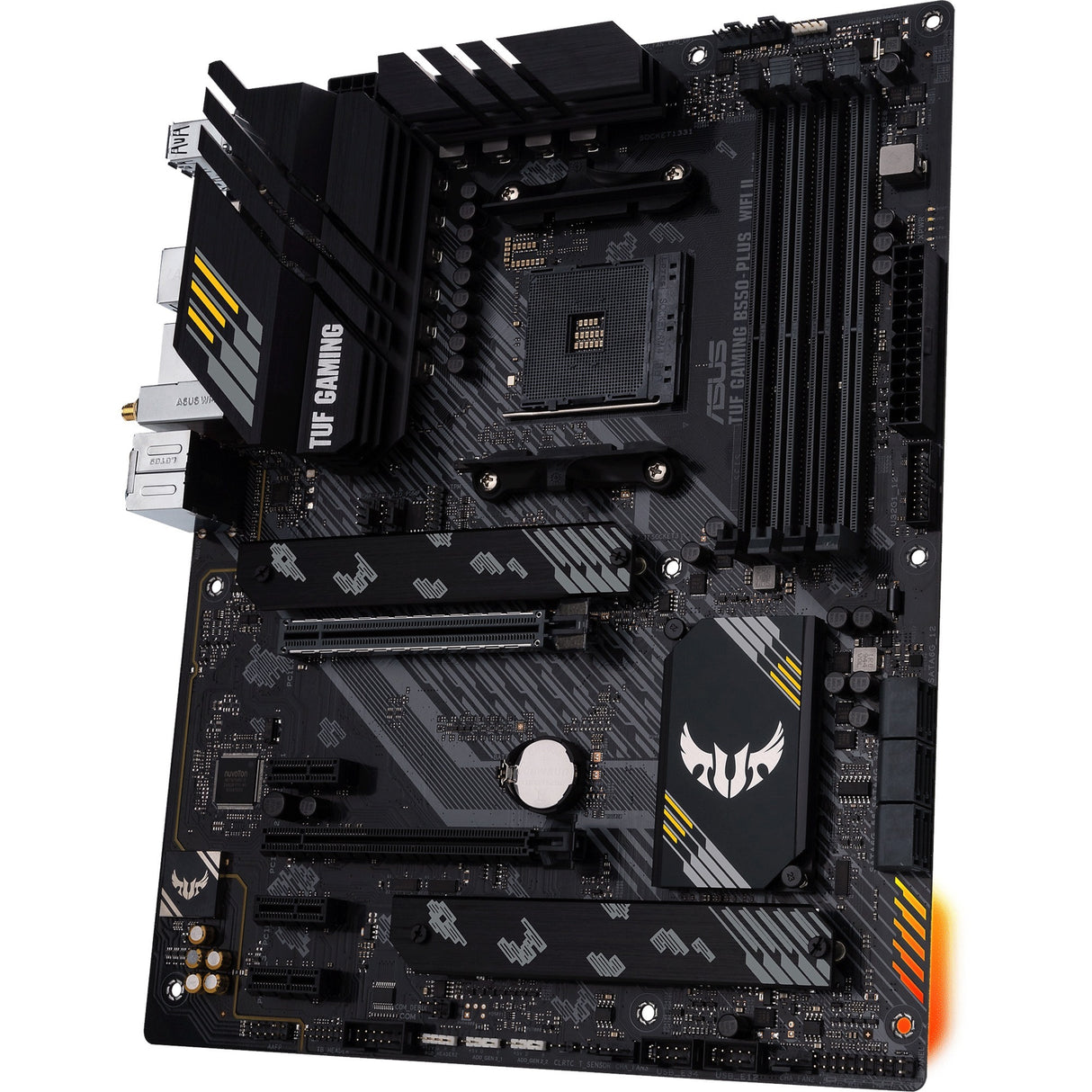 Asus Tuf Gaming B550-Plus WiFi II Socket AM4 bundkort (sort, RAID, GB-LAN, WiFi 6, BT, lyd, ATX)