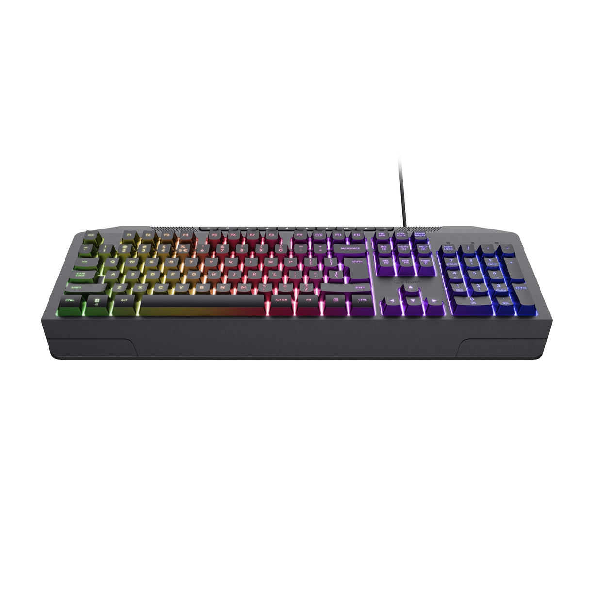 Trust GXT 836 EVOCX RGB gaming tastatur (sort, amerikansk layout (QWERTY), membran, 100 %, RGB)