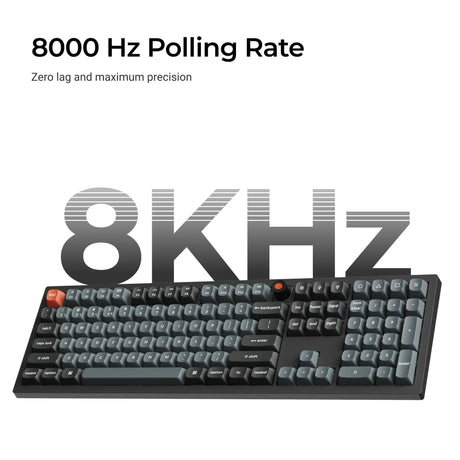 Keychron v6w-d1 8k qmk kablet brugerdefineret mekanisk tastatur (sort, us-layout (qwerty), super rød, 100%, rgb-lysdioder, double-shot pbt, hot swap, 8k, knap)