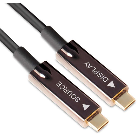 Club 3D USB-C Gen 2 Active Optical AV Unidirectional MM-kabel (sort, 20 meter)