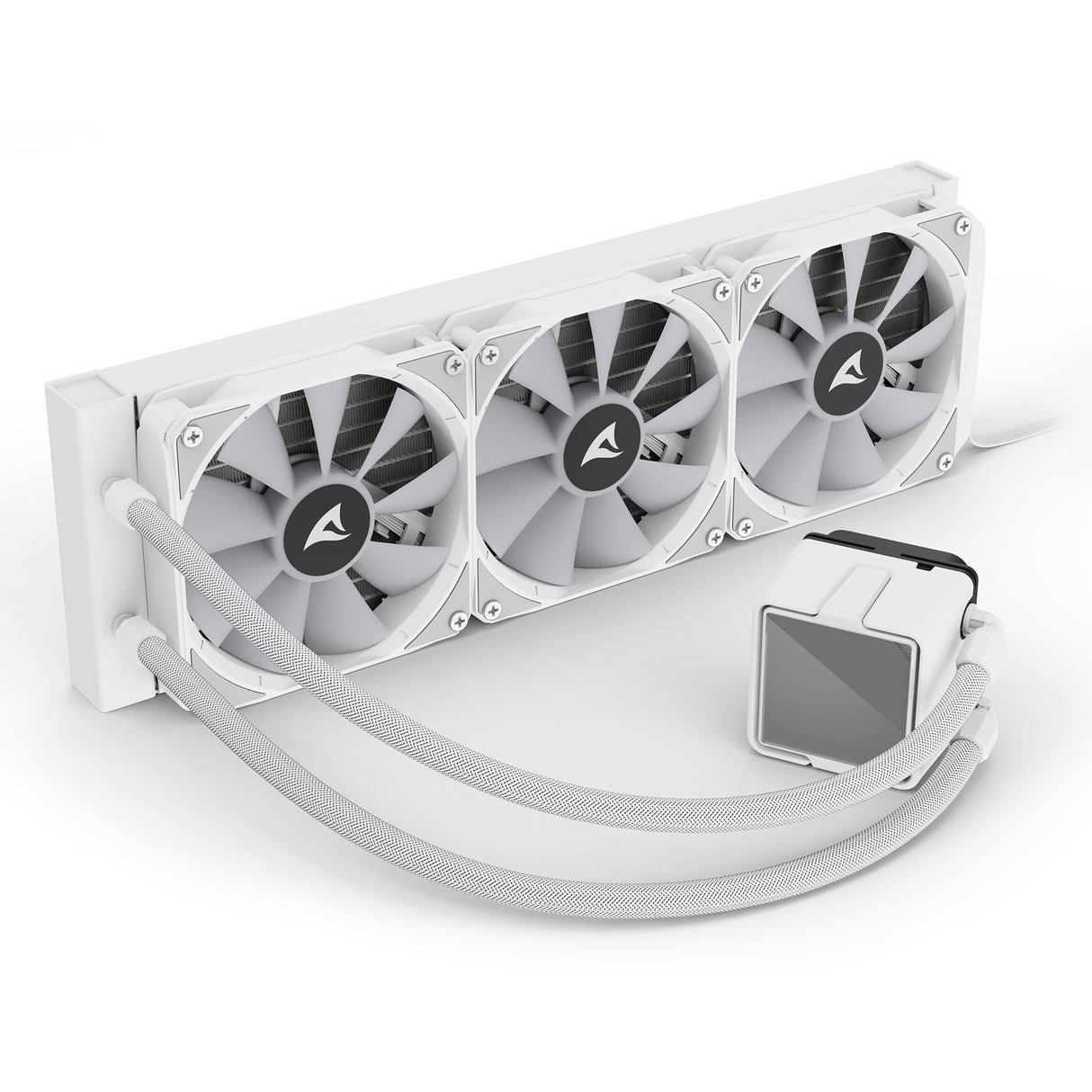Sharkoon s100 argb vandkøling (hvidt, 4-benet pwm ventilatorstik)