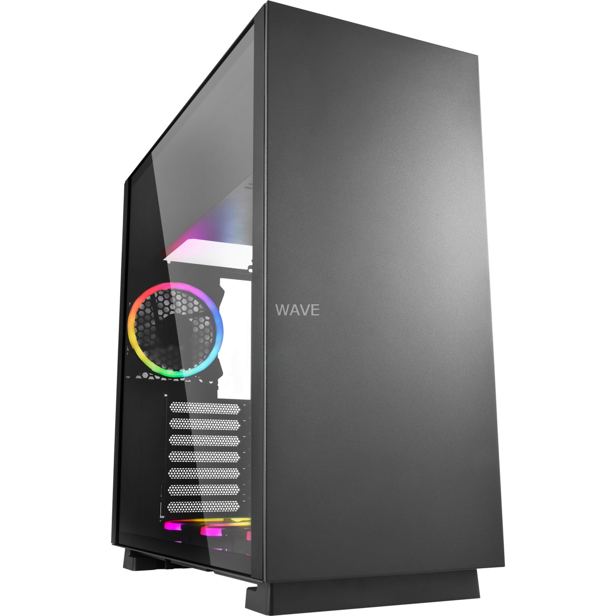 Sharkoon rgb midi tårnhus i rent stål (sort | 2x usb-a | rgb | vindue)