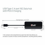 Club 3D USB-C 4-ports 10G datahub med PD3.0 USB-hub (sort)