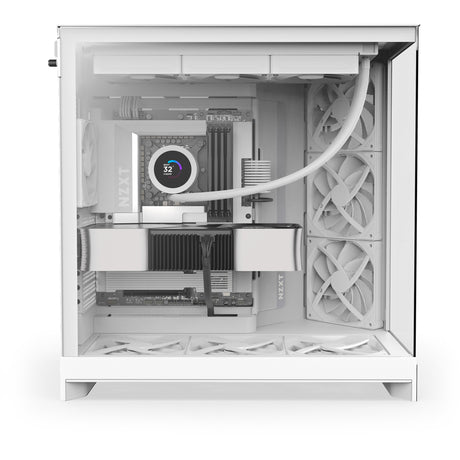 Nzxt h9 flow midi tårnhus (hvid (mat) | 2x USB-A | 1x USB-C | hærdet glas)
