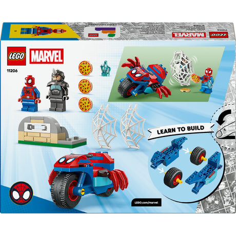 Lego marvel - spidey på sin motorcykel vs. rhino byggelegetøj (11206)