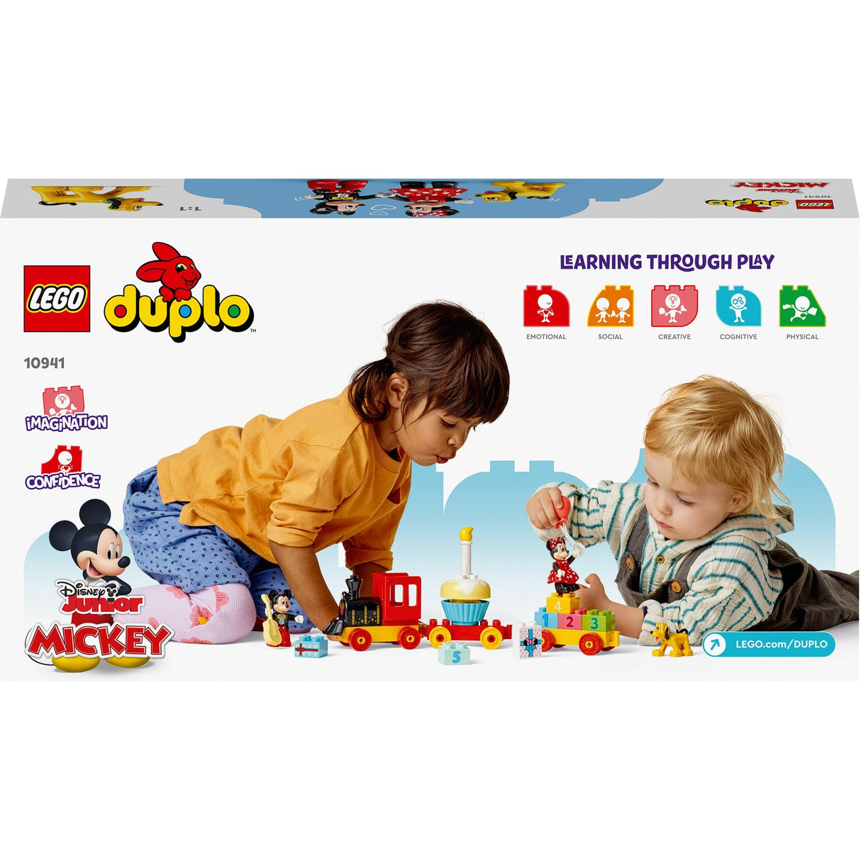 Lego duplo disney mickey minnie fødselsdagstog, bygbart legetøj til småbørn 10941