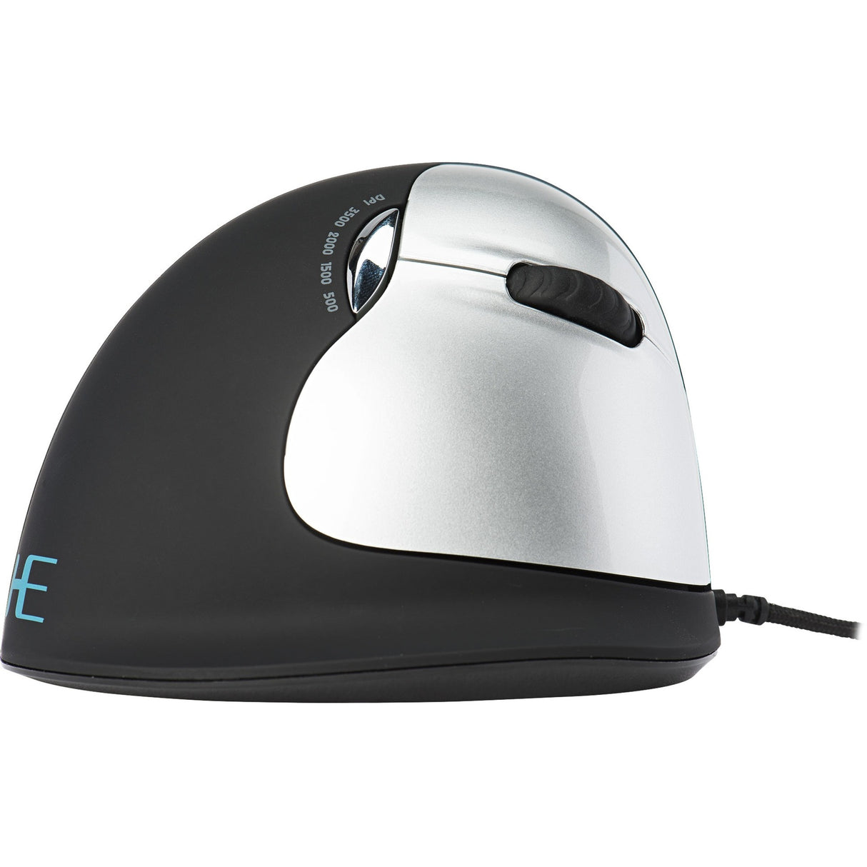 R-go tools he break ergonomische muis (zwart zilver, 2400dpi, rechts, large (handlengte boven de 185mm))