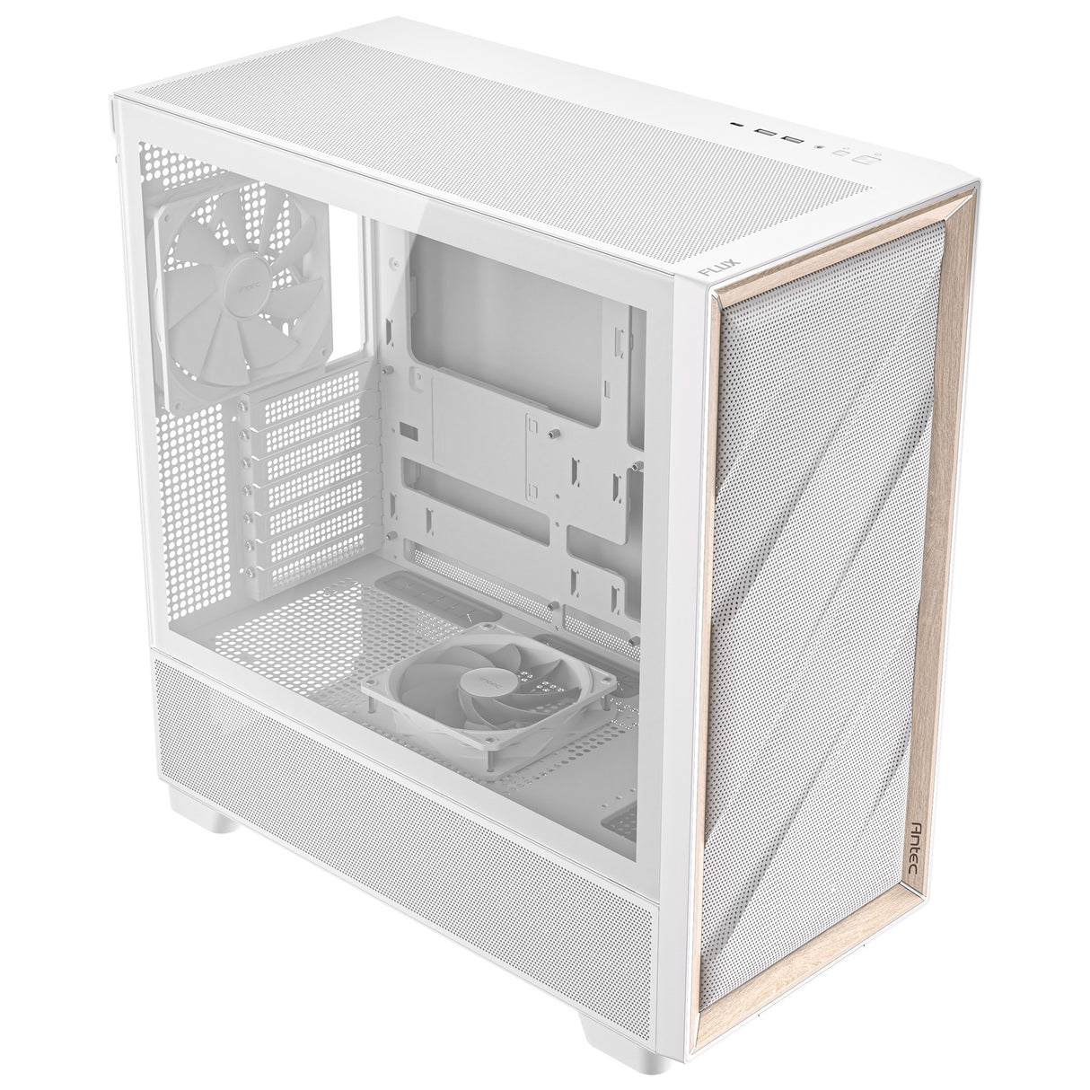 Antec flux midi tårnhus (hvid | 2x USB-A | 1x USB-C | hærdet glas)
