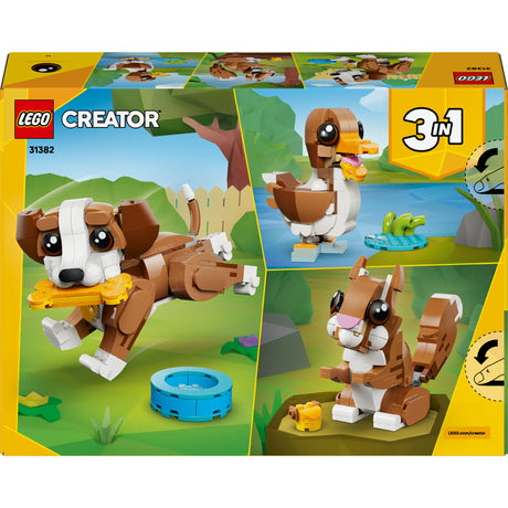 Lego ® creator 3i1 søde dyr: legende hvalp - dyresæt - konverter til et egern eller en and - 31382