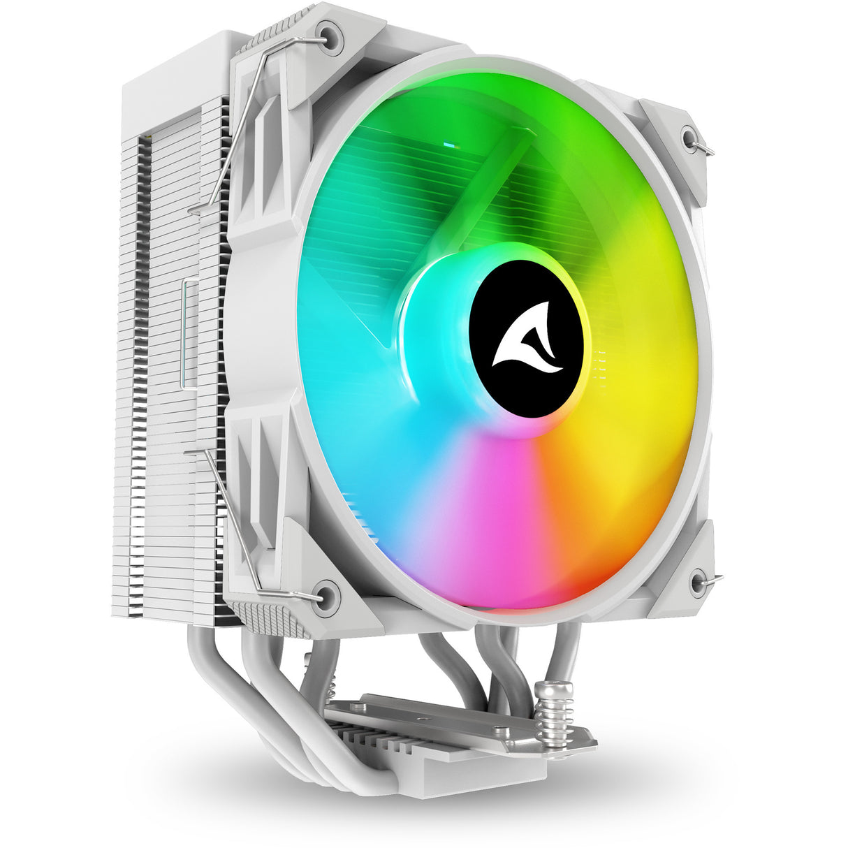 Sharkoon a40 rgb cpu køler (hvid, 4-benet pwm blæserstik)