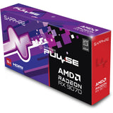 Sapphire Radeon RX 9070 Pulse grafikkort (sort, 2x skærmport, 2x HDMI, RDNA4)