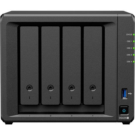 Synology diskstation ds425+ nas (sort, 2x LAN, 2x USB-A 3.2 (5 Gbit s))