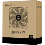 Silverstone shark force 120 kabinet blæser (sort, 120 x 120 x 25 mm, pwm)