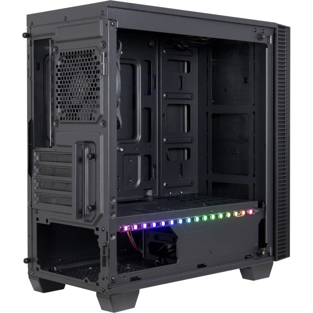 Inter-tech x-608 infinity mikro midi tårnhus (sort | 1x USB-A | 1x USB-C | RGB | vindue)