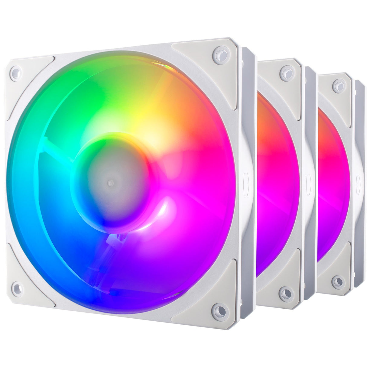 Cooler master mobius 120p argb 120x120x25 kabinetventilatorer (hvide, 3 stykker, 120 x 120 x 25 mm, pwm)