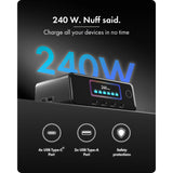 Icy box 240w gan ladestation (sort, 4x USB-C, 2x USB-A)