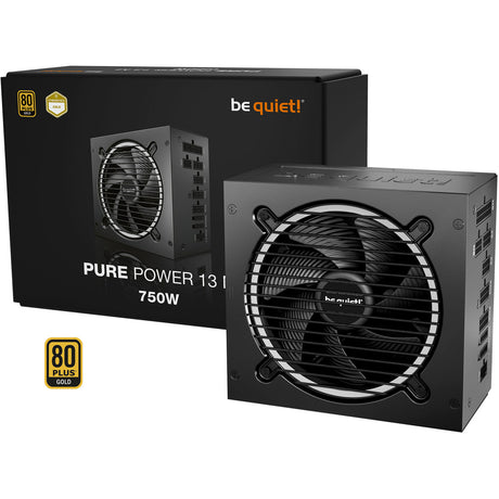 Vær stille! ren effekt 13 m modulær 750 watt strømforsyning (sort, 1x 12v-2x6, 4x pcie)