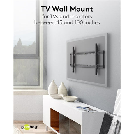Goobay tv wall mount fixed 43 - 100 inch (109 - 254 cm), max. 70 kg wandmontage (zwart)