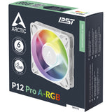 Arctic p12 pro a-rgb kabinet blæser (hvid, 120 x 120 x 25 mm, pwm)