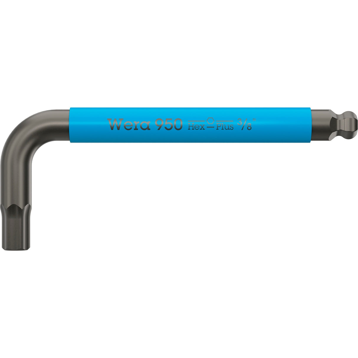 Wera 950 9 hex-plus flerfarvet imperial 3 L-nøglesæt, blacklaser (sort, 9-delt)