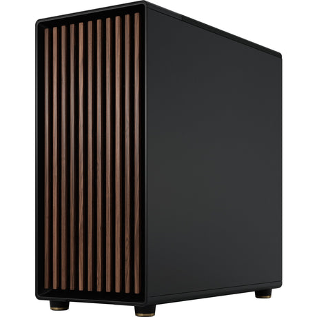 Fractal design nord xl midi tårnhus (sort træfarve | 2x USB-A | 1x USB-C | hærdet glas)