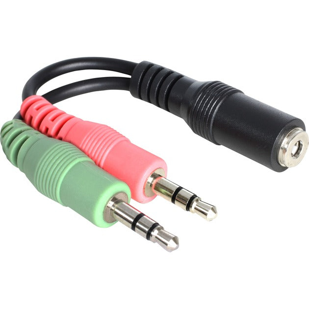 Delock headset adapter splitter kabel (sort, 65459, 0,12 meter)