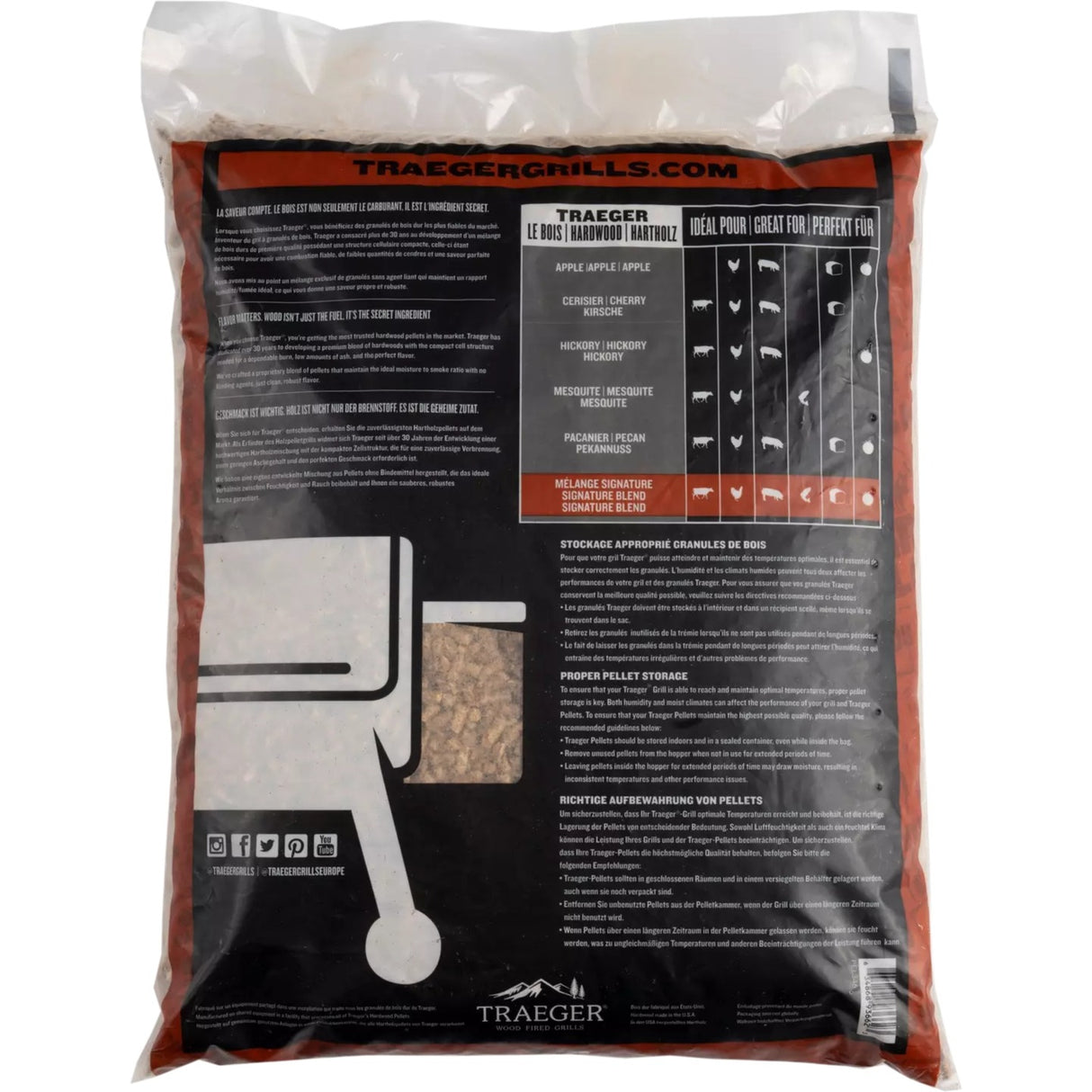 Traeger hårdttræ signatur brændstofpiller (9 kg)